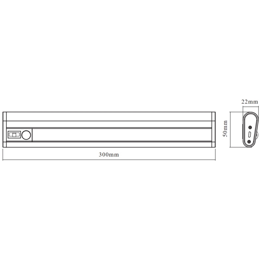 Osram - Luminária LED para instalação sob móveis com sensor MOBILE LED/1,5W/3,7V 1800 mAh