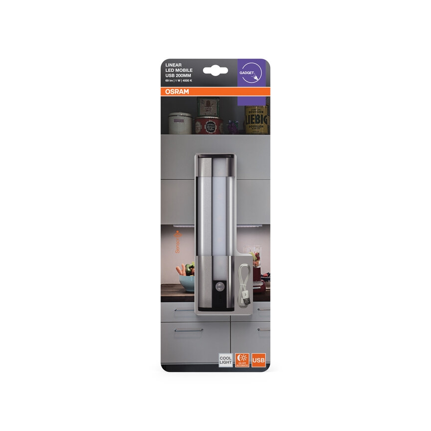 Osram - Luminária LED para montagem sob armário com sensor MOBILE LED/1W/3,7V 1800 mAh