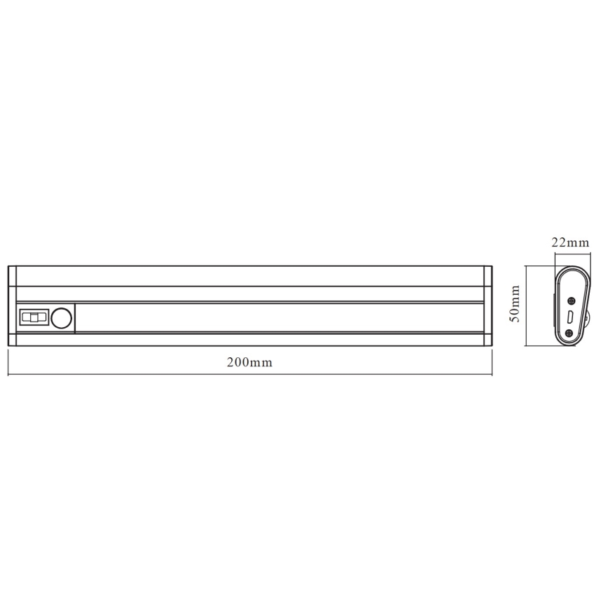 Osram - Luminária LED para montagem sob armário com sensor MOBILE LED/1W/3,7V 1800 mAh