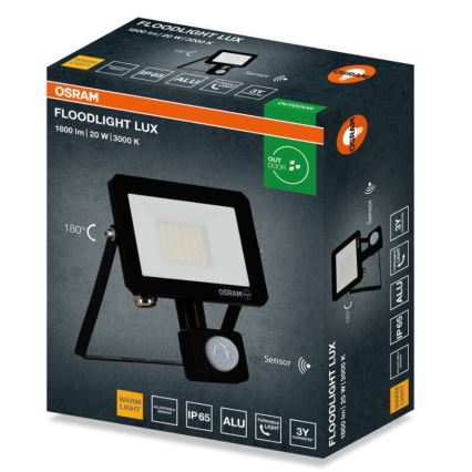 Osram - Projetor LED com sensor FLOODLIGHT LED/20W/230V 3000K IP65