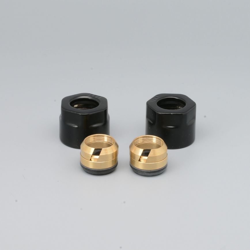 P.M.H. M15B4024 - Conector de compressão para válvula VISION/INTER, preto/cobre, 15 mm