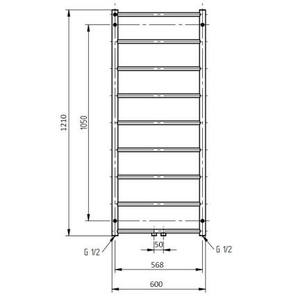P.M.H. NS4C-M - Radiador-toalheiro em escada para casa de banho NAAS 222W 121 cm cromado brilhante