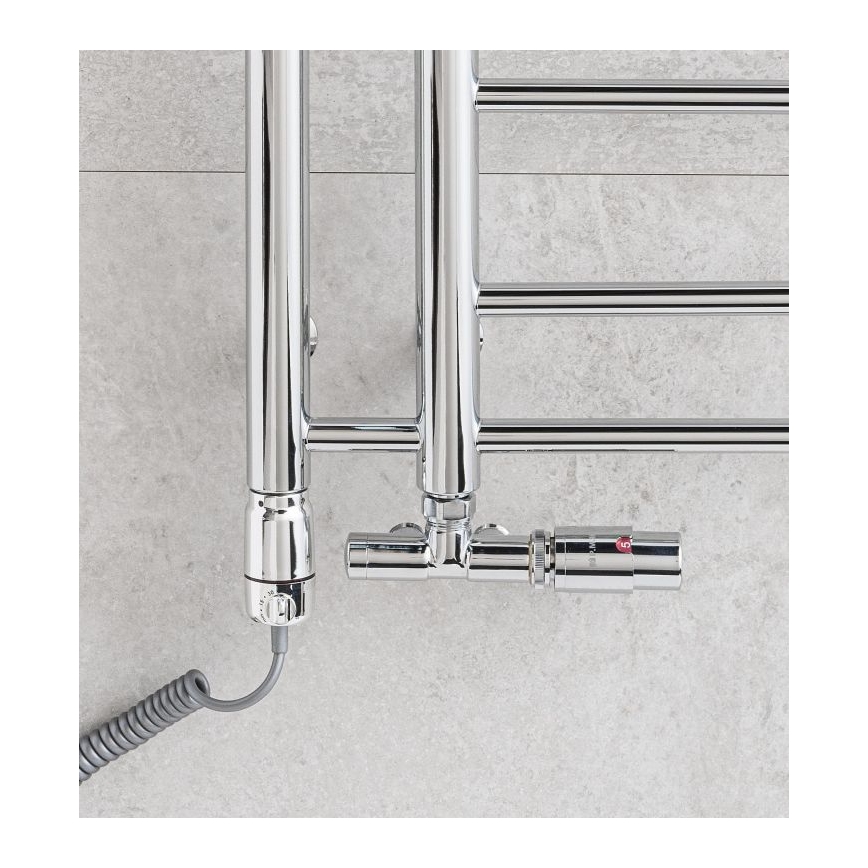 P.M.H. T2C - Toalheiro aquecido para casa de banho THEIA 352W 154 cm direito/cromado brilhante