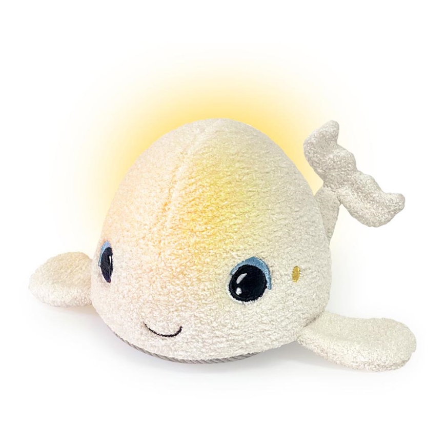 PABOBO - Brinquedo de peluche que brilha e com melodia BELUGA 3xAAA baleia
