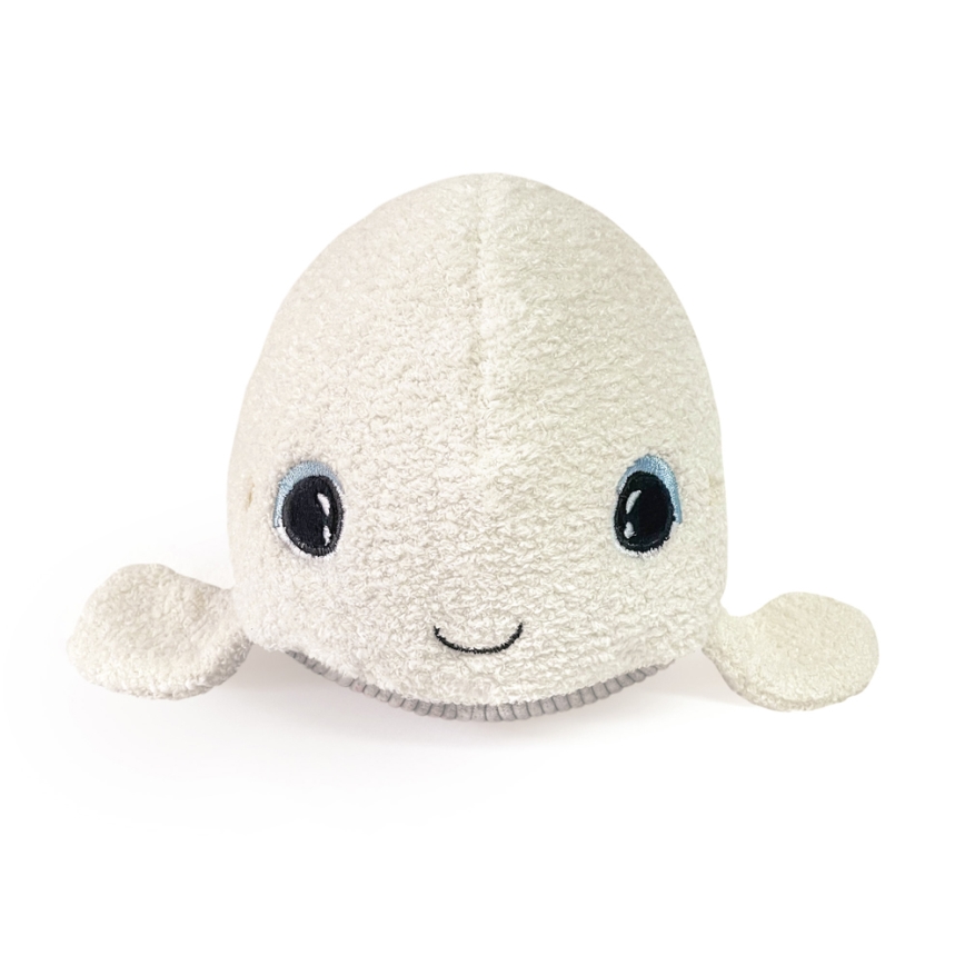 PABOBO - Brinquedo de peluche que brilha e com melodia BELUGA 3xAAA baleia