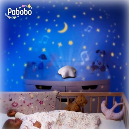 PABOBO - Projetor com melodia STAR 3xAA bege