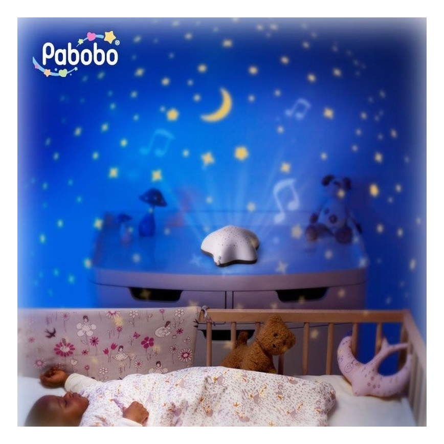 PABOBO - Projetor com melodia STAR 3xAA bege