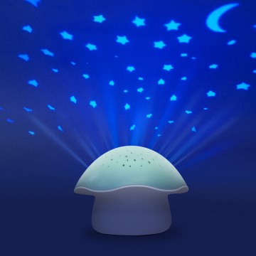 PABOBO - Projetor com melodia STAR MUSHROOM 3xAA azul