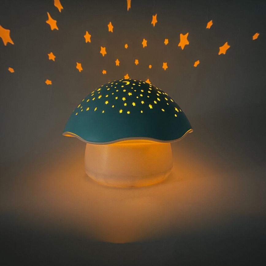 PABOBO - Projetor com melodia STAR MUSHROOM 3xAA azul