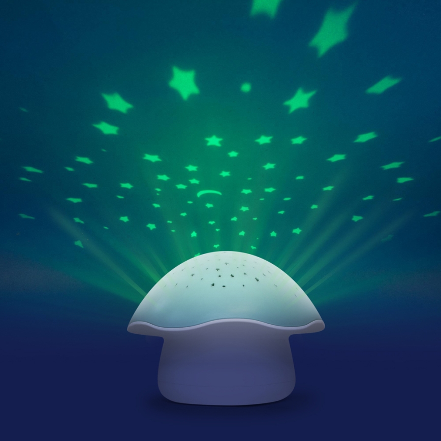 PABOBO - Projetor com melodia STAR MUSHROOM 3xAA azul