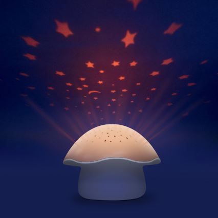 PABOBO - Projetor com melodia STAR MUSHROOM 3xAA rosa-salmão