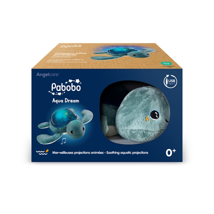 PABOBO - Projetor com uma melodia AQUA DREAM USB tartaruga 1200 mAh