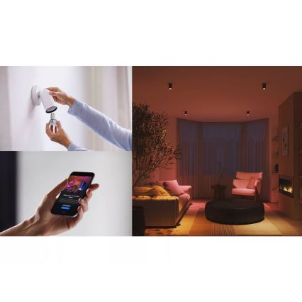 Conjunto com 3 lâmpadas LED dimerizáveis Philips Hue White And Color Ambiance Essential GU10/4,7W/230V 2200-6500K
