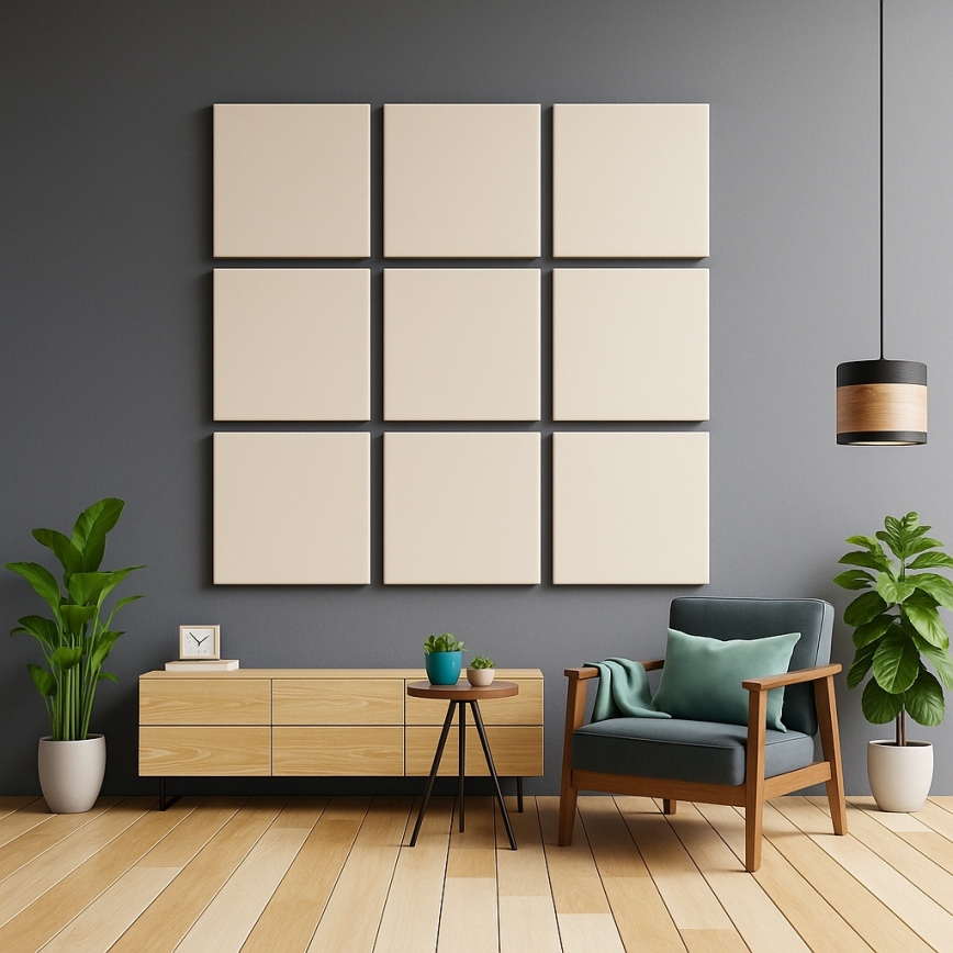 Painel acústico SILENCE 58x58 cm creme
