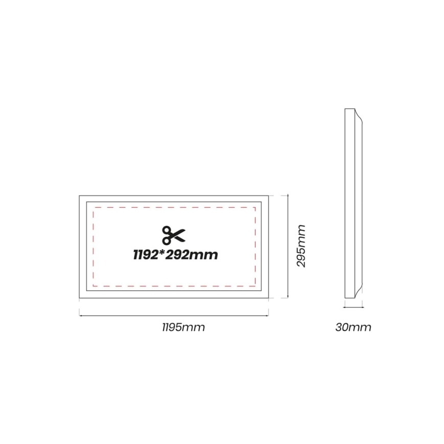 Painel de encastrar LED LED/40W/230V 4000K 120x30 cm