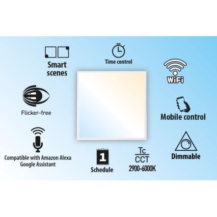 Painel embutido LED com regulação LIBRA LED/40W/230V 2900-6000K Wi-Fi Tuya