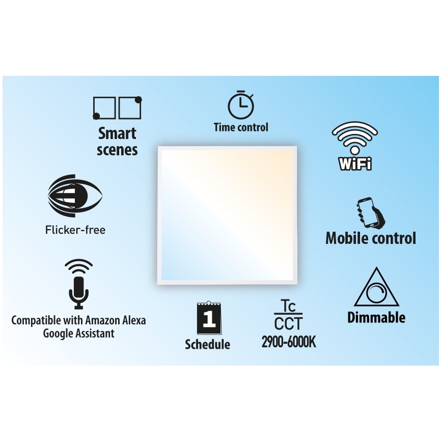 Painel embutido LED com regulação LIBRA LED/40W/230V 2900-6000K Wi-Fi Tuya