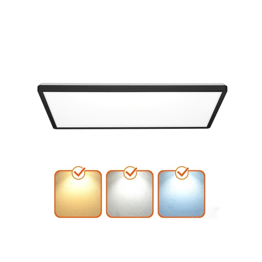 Painel integrado LED NIVERA LED/32W/230V IP54 3000/4000/6000K 29,5x59,5 cm preto