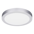 Painel LED 2 em 1 para sobrepor/encastrar 18W/230V 3000/4000/6000K Ø 22,5 cm IP54 prateado