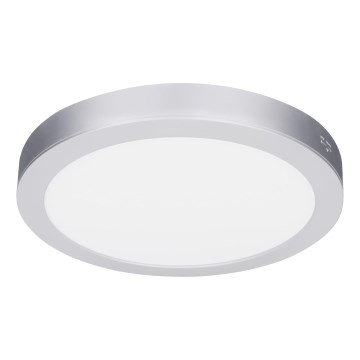 Painel LED 2 em 1 para sobrepor ou embutir, 24W/230V, 3000/4000/6000K, Ø 30 cm, IP54, prateado