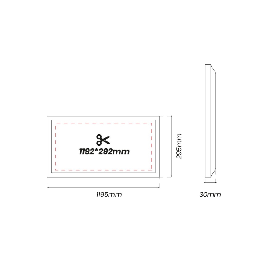 Painel LED LED/48W/230V 4000K 120x30 cm