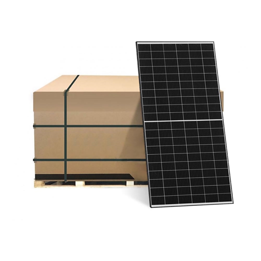 Painel solar fotovoltaico JA SOLAR 380Wp armação preta IP68 Half Cut- palete 31 unid.