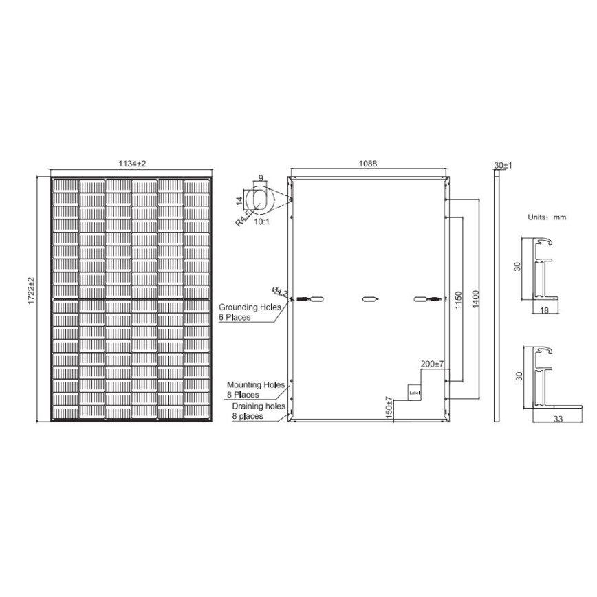 Painel solar fotovoltaico JA SOLAR 405Wp armação preta IP68 Half Cut
