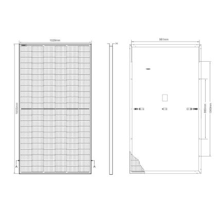 Painel solar fotovoltaico JINKO 400Wp moldura preta IP68 Half Cut