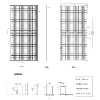 Painel solar fotovoltaico JINKO 405Wp IP67 bifacial