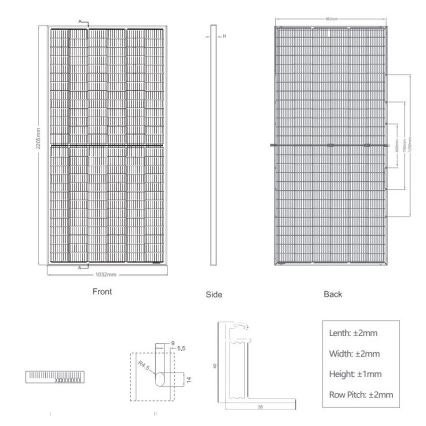 Painel solar fotovoltaico JINKO 460Wp IP67 Meio corte bifacial