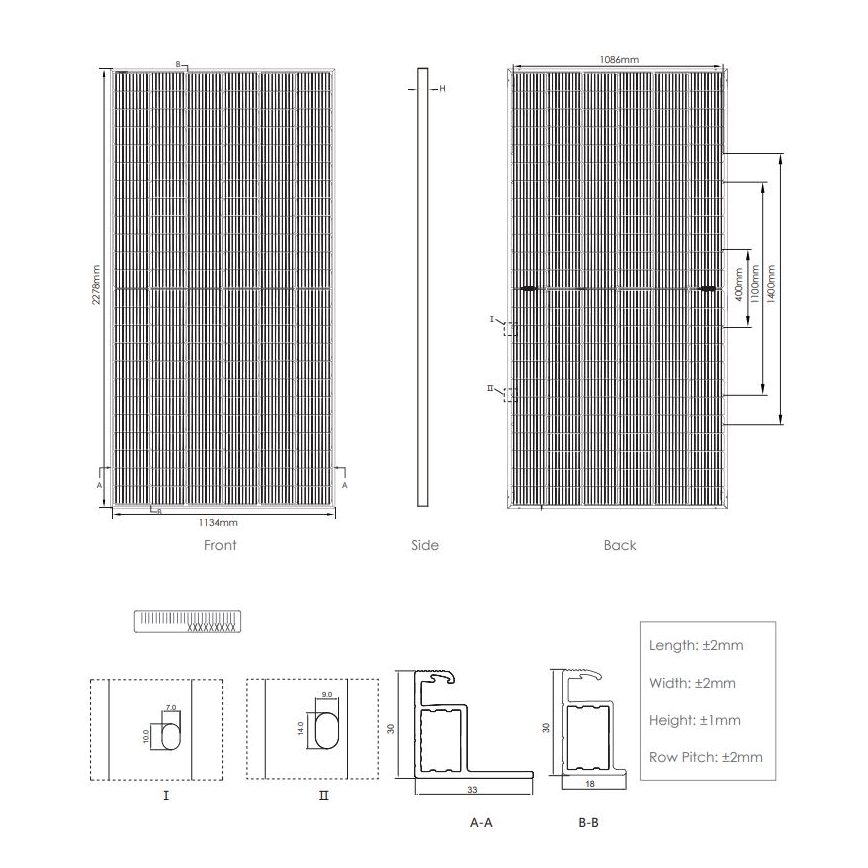 Painel solar fotovoltaico JINKO 530Wp IP68 Half Cut bifacial