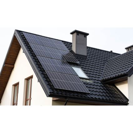 Painel solar fotovoltaico LEAPTON 410Wp armação preta IP68 Half Cut - palete 36 unid.