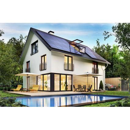 Painel solar fotovoltaico LEAPTON 410Wp armação preta IP68 Half Cut - palete 36 unid.