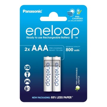 Panasonic - 2 unid. Pilha recarregável AAA Eneloop 800 mAh