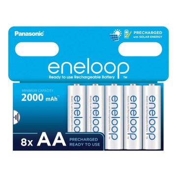 Panasonic - 8 unid. Pilha recarregável AA Eneloop 2000 mAh