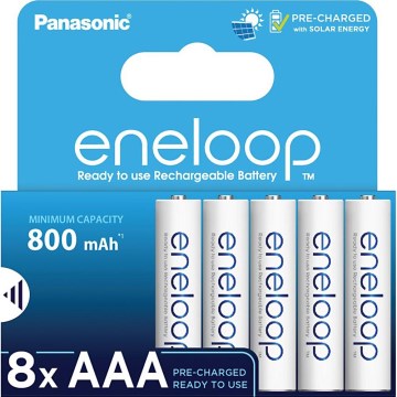 Panasonic - 8 unid. Pilha recarregável AAA Eneloop 800 mAh