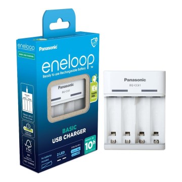 Panasonic - Carregador de pilhas Eneloop 4xAA/AAA 5V