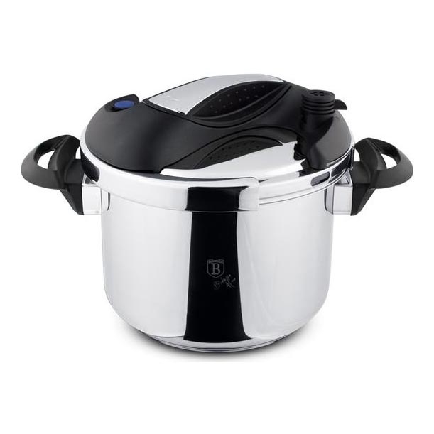 Panela de pressão TURBO 6 l aço inoxidável/preto