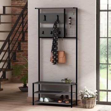 Parede do corredor NOMAD 182x78 cm preto/antracite