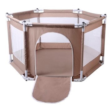 Parque infantil 120 cm castanho