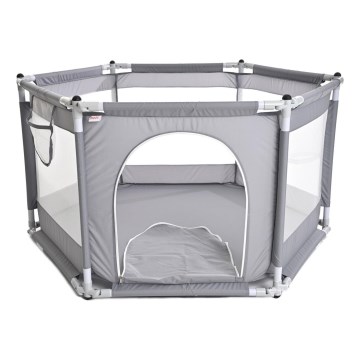 Parque infantil 120 cm cinzento