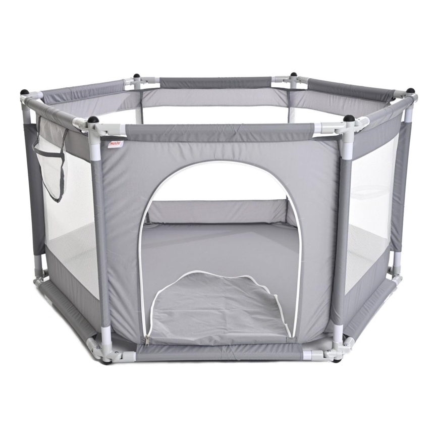 Parque infantil 120 cm cinzento