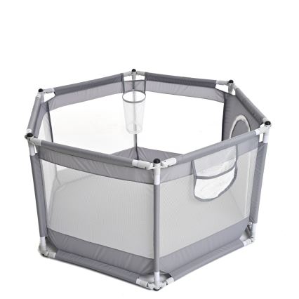 Parque infantil 120 cm cinzento