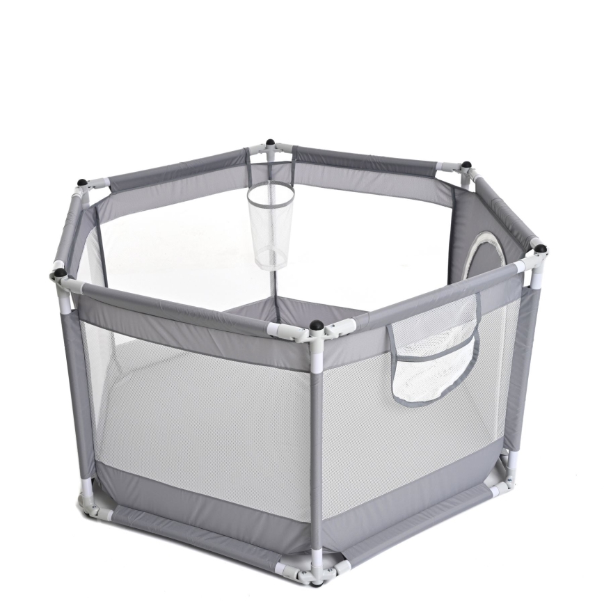 Parque infantil 120 cm cinzento