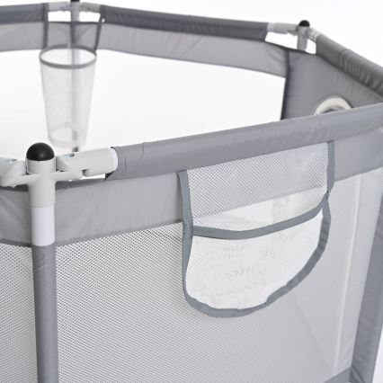 Parque infantil 120 cm cinzento