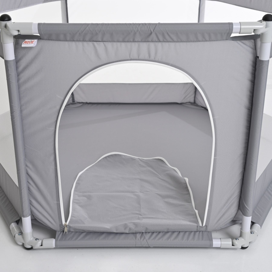 Parque infantil 120 cm cinzento