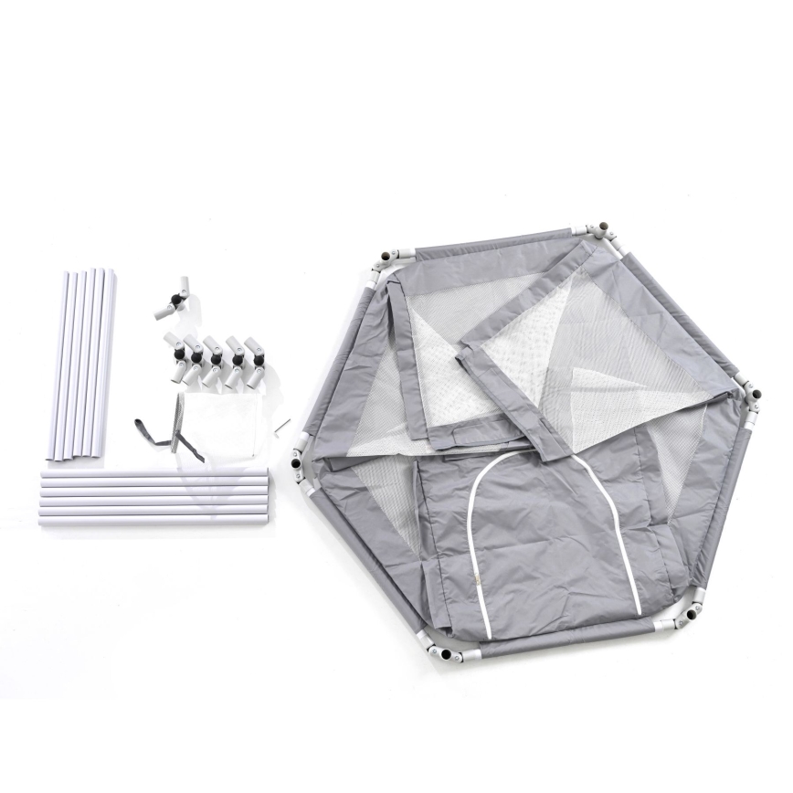 Parque infantil 120 cm cinzento