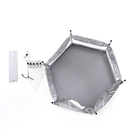 Parque infantil 120 cm cinzento