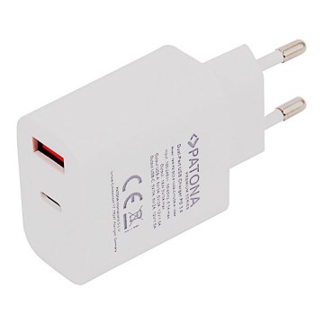 PATONA - Adaptador com saída USB e USB-C 18W Fornecimento de energia