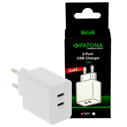PATONA - Adaptador de carregamento Power 35W 2xUSB-C -PD 3.0